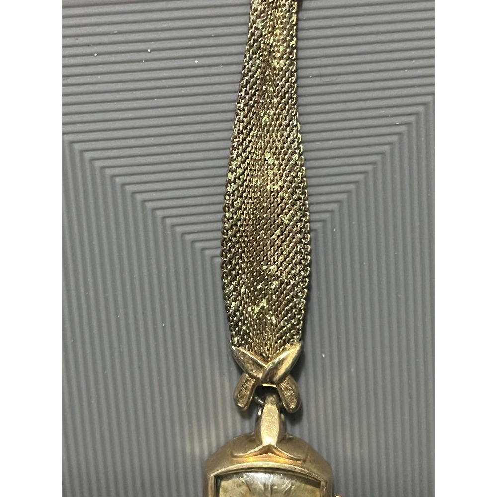 Lady Elgin 23 Jewels Vintage Watch 10K Gold Filled Hexagon Mesh Band -Untested - Picture 2 of 5
